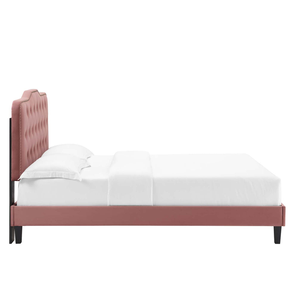 Amber Performance Velvet Queen Platform Bed By Modway - MOD-6777 | Beds | Modishstore - 23