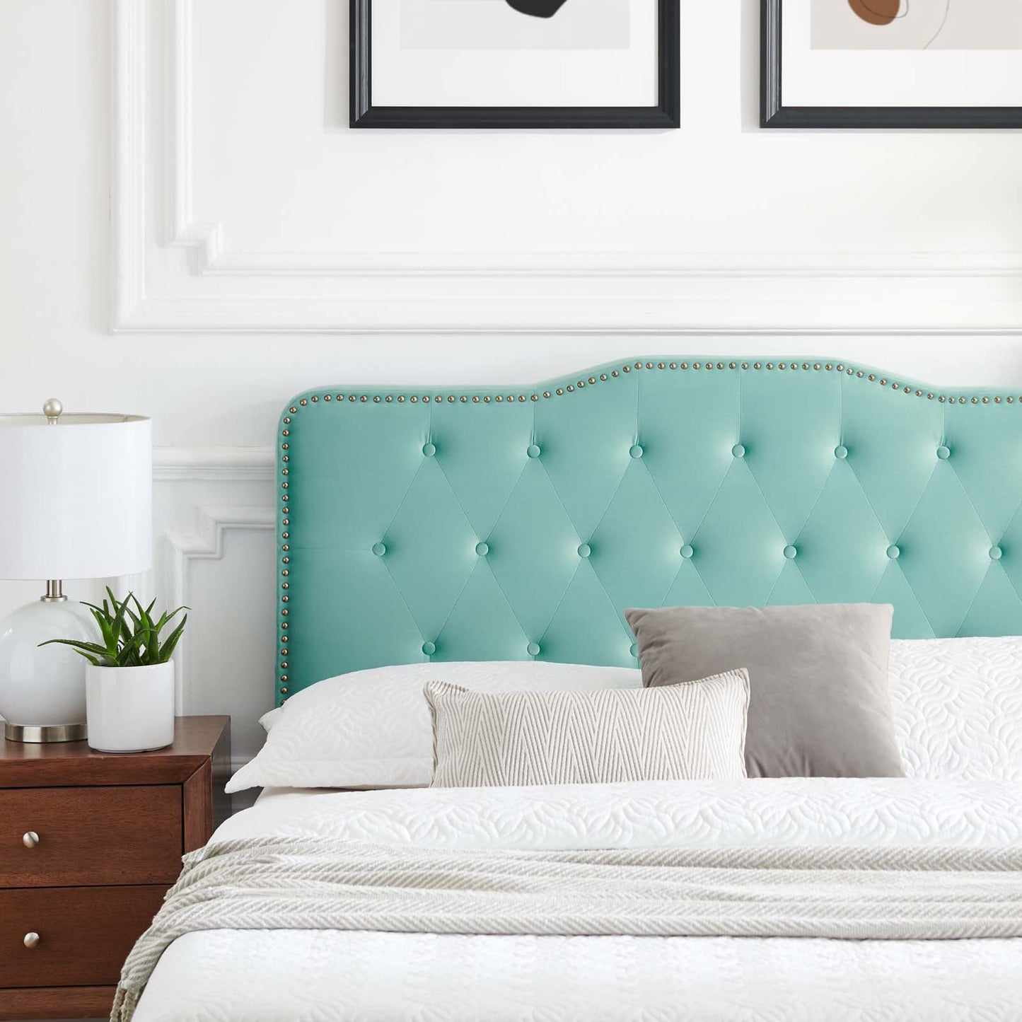 Amber Performance Velvet Queen Platform Bed By Modway - MOD-6777 | Beds | Modishstore - 43