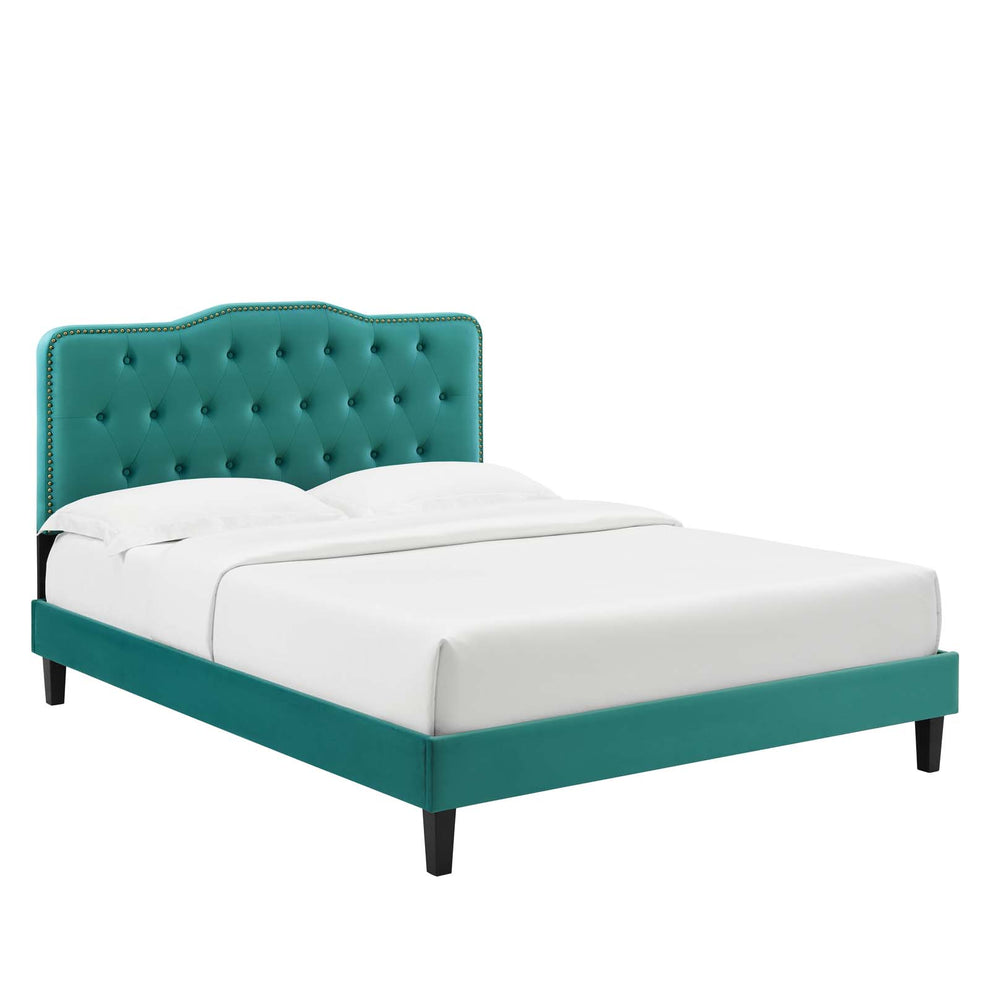 Amber Performance Velvet Queen Platform Bed By Modway - MOD-6777 | Beds | Modishstore - 84