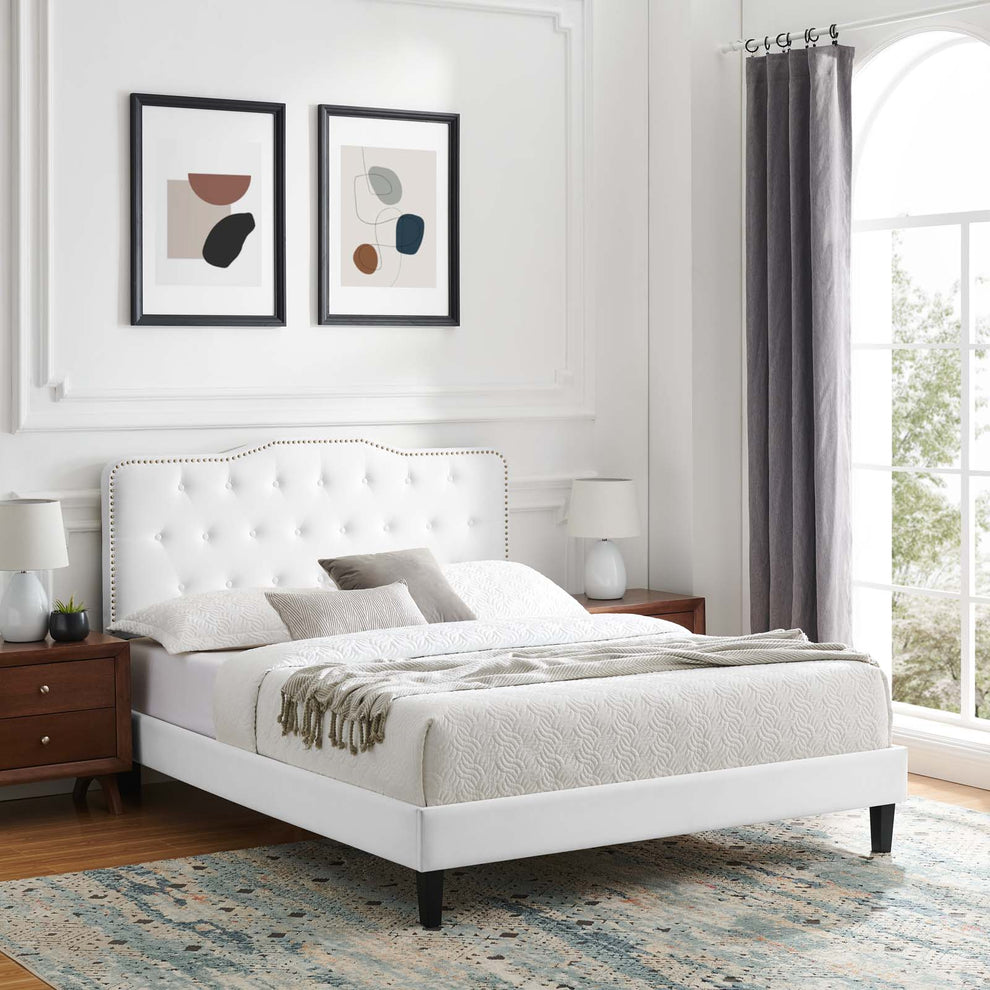 Amber Performance Velvet Queen Platform Bed By Modway - MOD-6777 | Beds | Modishstore - 104