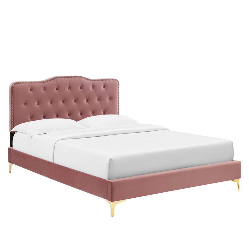 Amber Tufted Performance Velvet Twin Platform Bed By Modway - MOD-6778 | Beds | Modishstore - 16