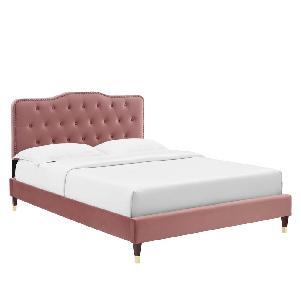Amber Performance Velvet Twin Platform Bed By Modway - MOD-6779 | Beds | Modishstore - 16