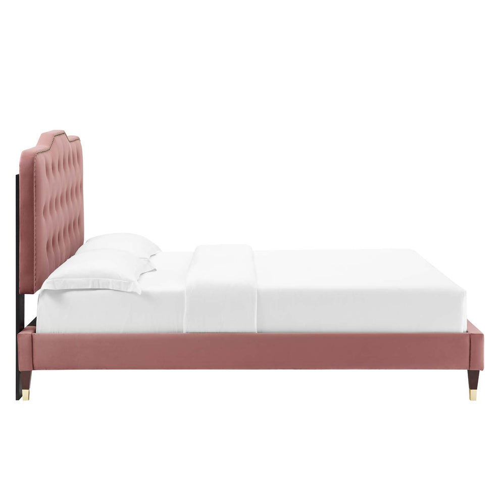 Amber Performance Velvet Twin Platform Bed By Modway - MOD-6779 | Beds | Modishstore - 24