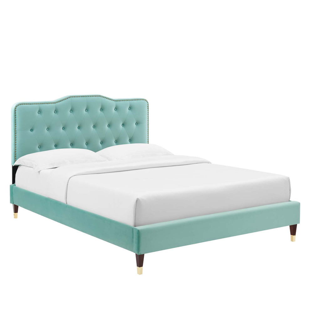 Amber Performance Velvet Twin Platform Bed By Modway - MOD-6779 | Beds | Modishstore - 44
