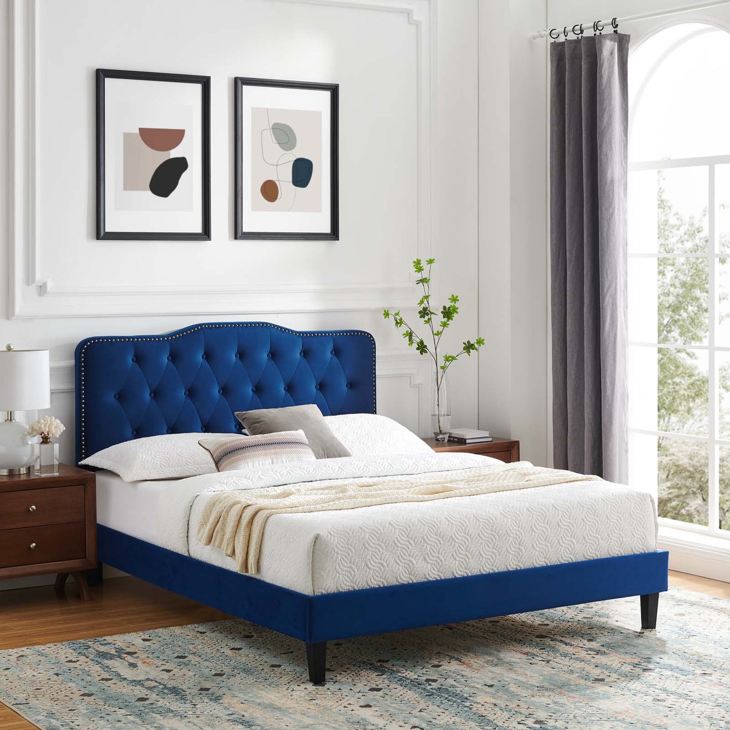 Amber Tufted Performance Velvet King Platform Bed By Modway - MOD-6786 | Beds | Modishstore - 63