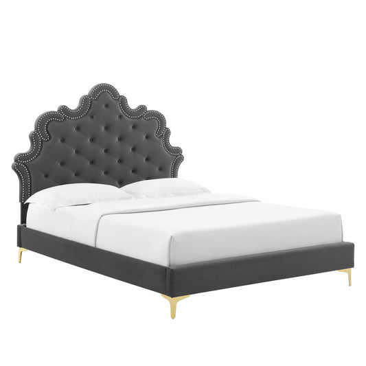 Sasha Button-Tufted Performance Velvet Twin Bed By Modway - MOD-6787 | Beds | Modishstore