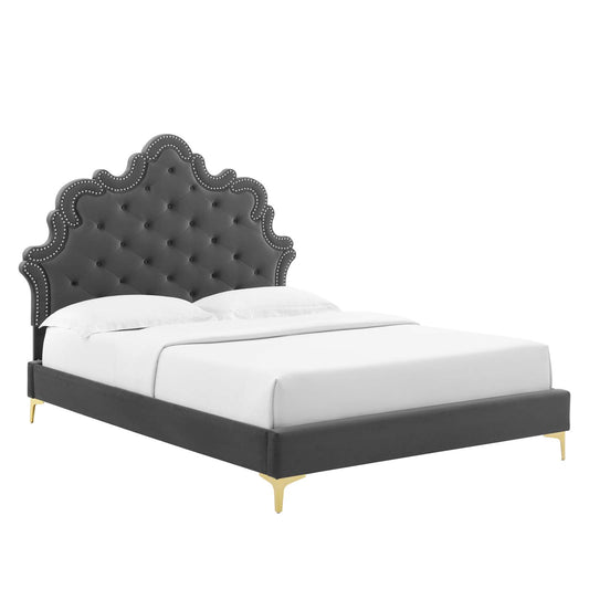 Sasha Button-Tufted Performance Velvet Twin Bed By Modway - MOD-6787 | Beds | Modishstore - 1