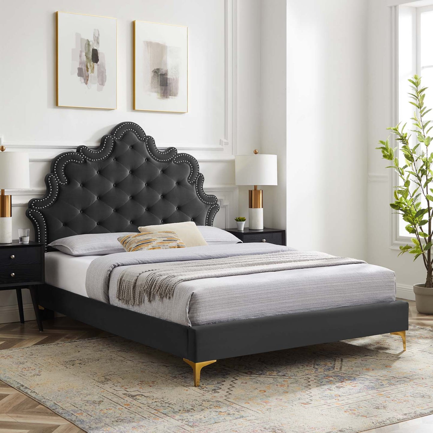 Sasha Button-Tufted Performance Velvet Twin Bed By Modway - MOD-6787 | Beds | Modishstore - 4