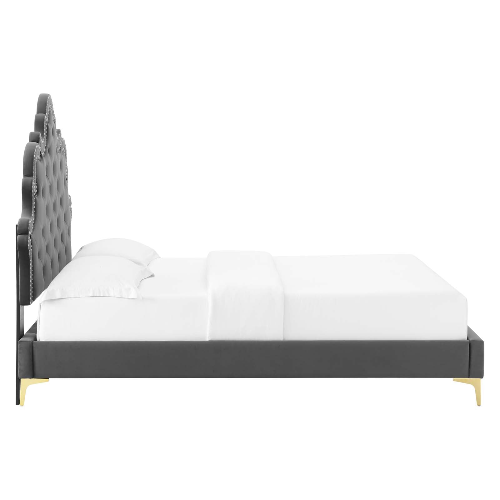 Sasha Button-Tufted Performance Velvet Twin Bed By Modway - MOD-6787 | Beds | Modishstore - 6