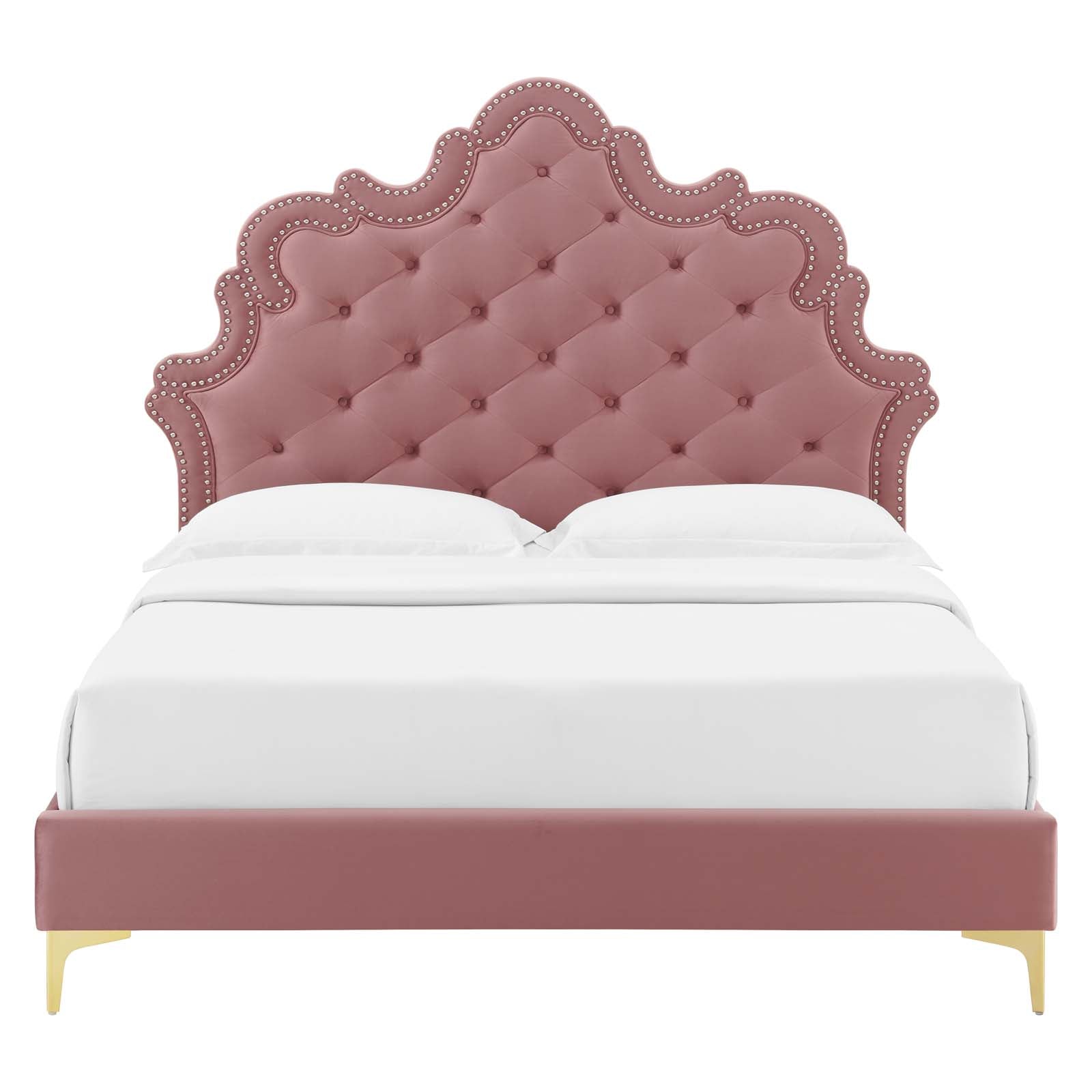 Sasha Button-Tufted Performance Velvet Twin Bed By Modway - MOD-6787 | Beds | Modishstore - 18