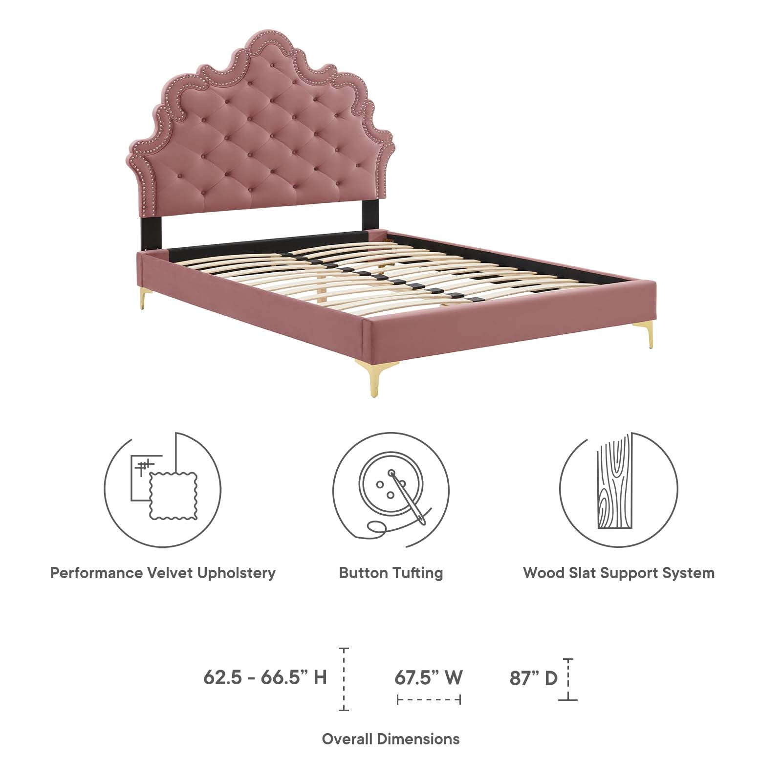 Sasha Button-Tufted Performance Velvet Twin Bed By Modway - MOD-6787 | Beds | Modishstore - 21
