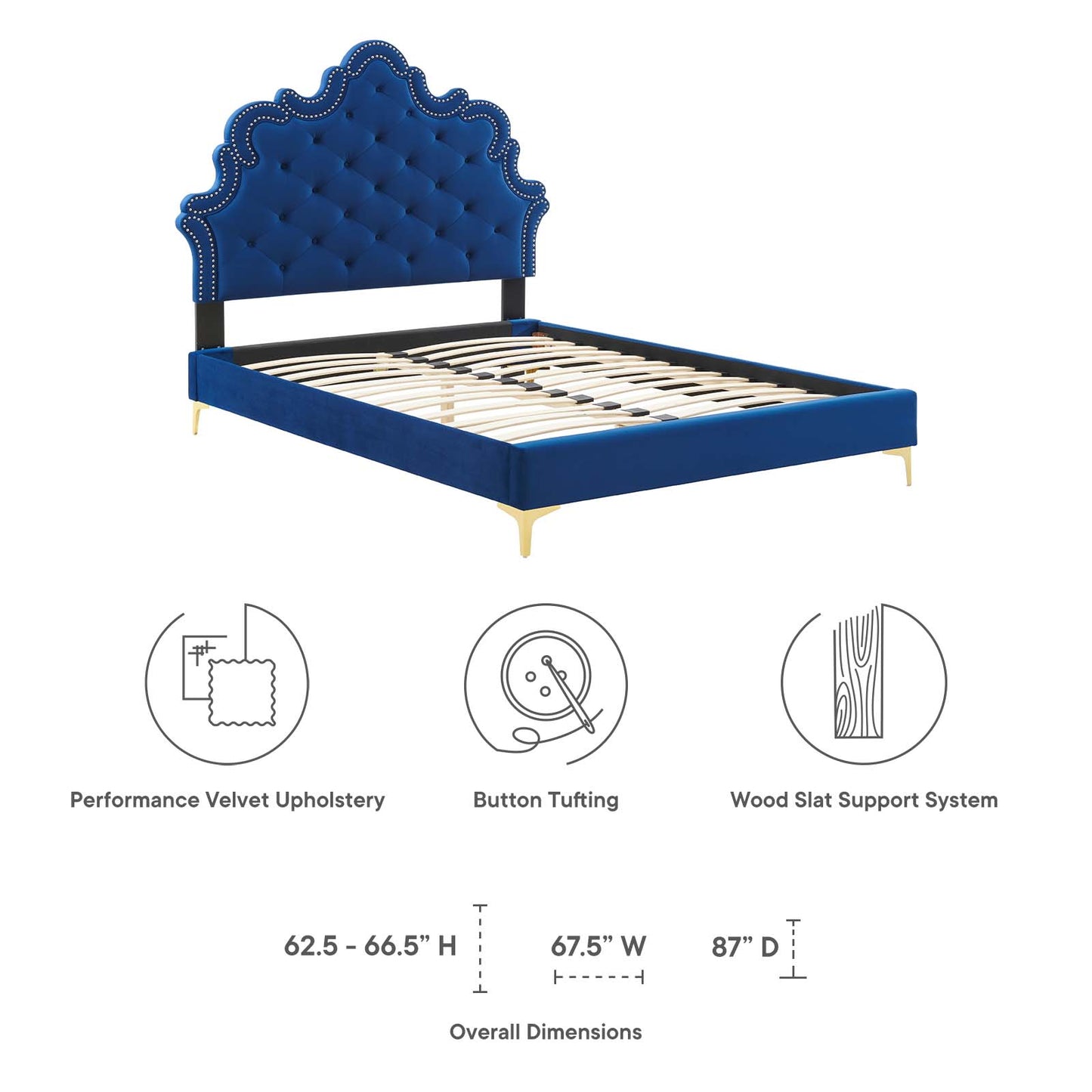 Sasha Button-Tufted Performance Velvet Twin Bed By Modway - MOD-6787 | Beds | Modishstore - 32