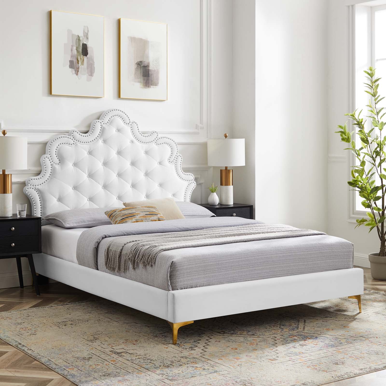 Sasha Button-Tufted Performance Velvet Twin Bed By Modway - MOD-6787 | Beds | Modishstore - 37