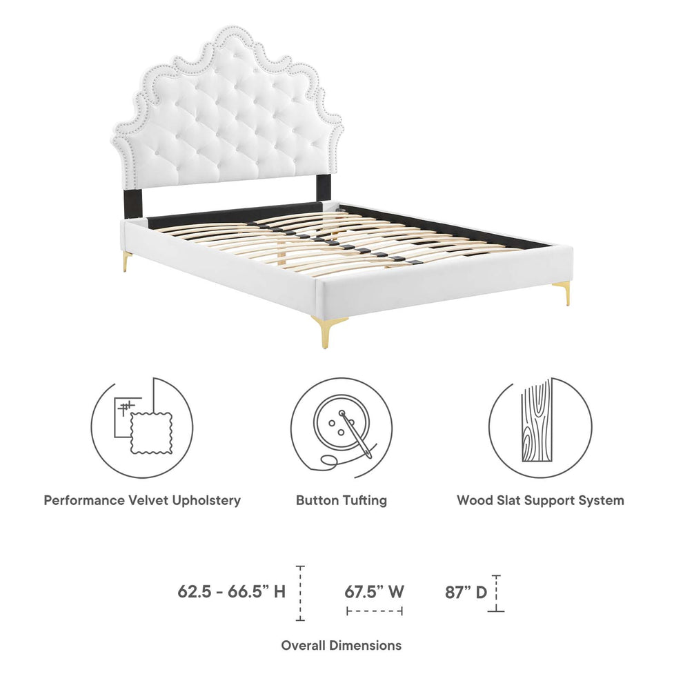 Sasha Button-Tufted Performance Velvet Twin Bed By Modway - MOD-6787 | Beds | Modishstore - 43