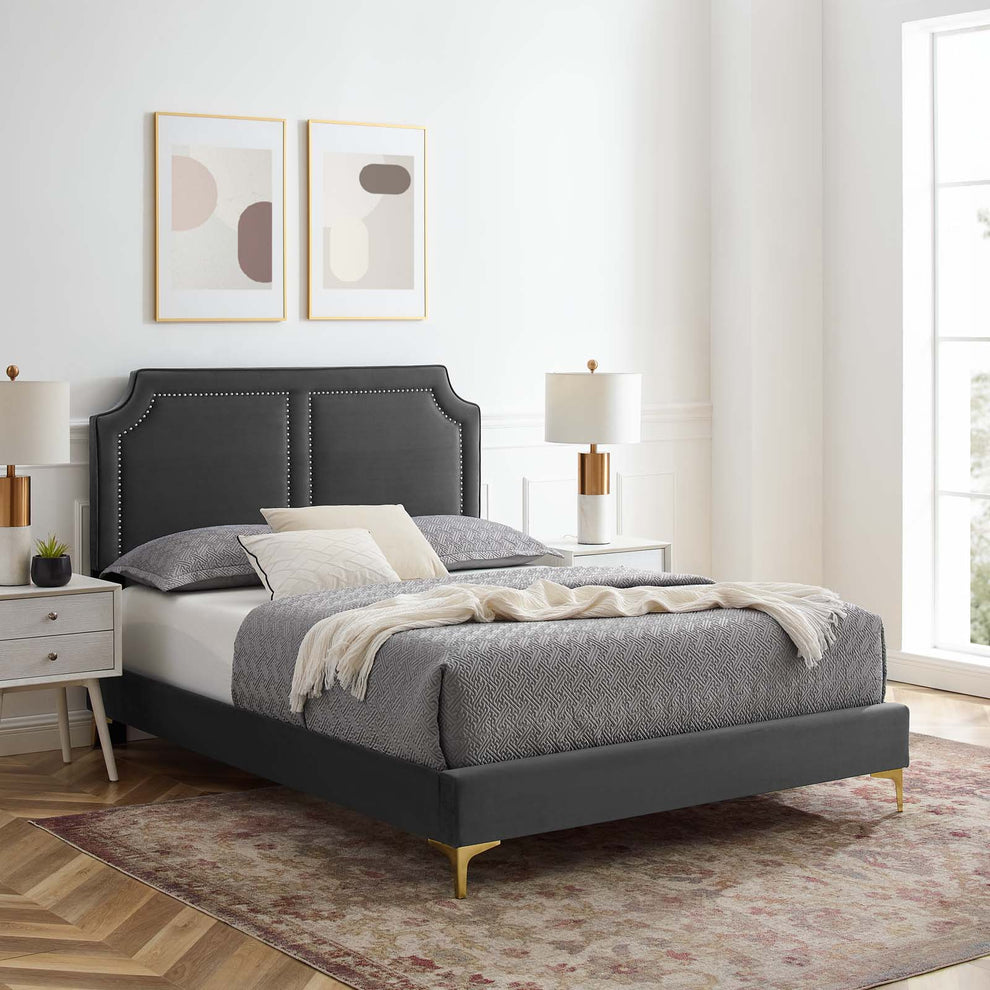 Novi Performance Velvet Twin Bed By Modway - MOD-6788 | Beds | Modishstore - 4