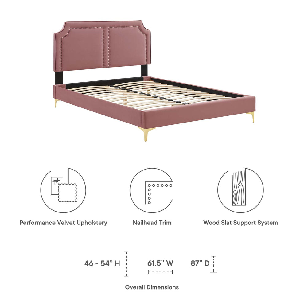 Novi Performance Velvet Twin Bed By Modway - MOD-6788 | Beds | Modishstore - 21