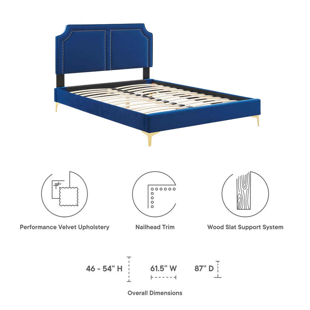 Novi Performance Velvet Twin Bed By Modway - MOD-6788 | Beds | Modishstore - 32