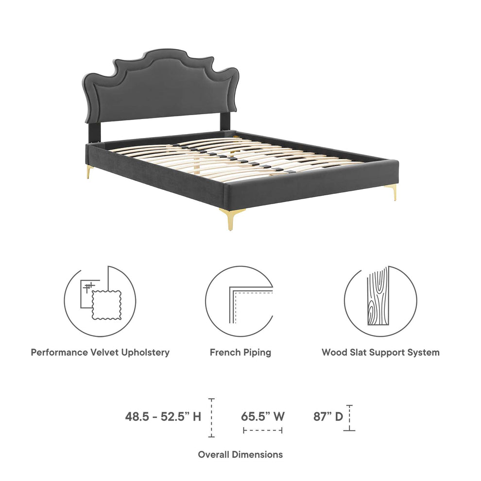 Neena Performance Velvet Twin Bed By Modway - MOD-6790 | Beds | Modishstore - 10