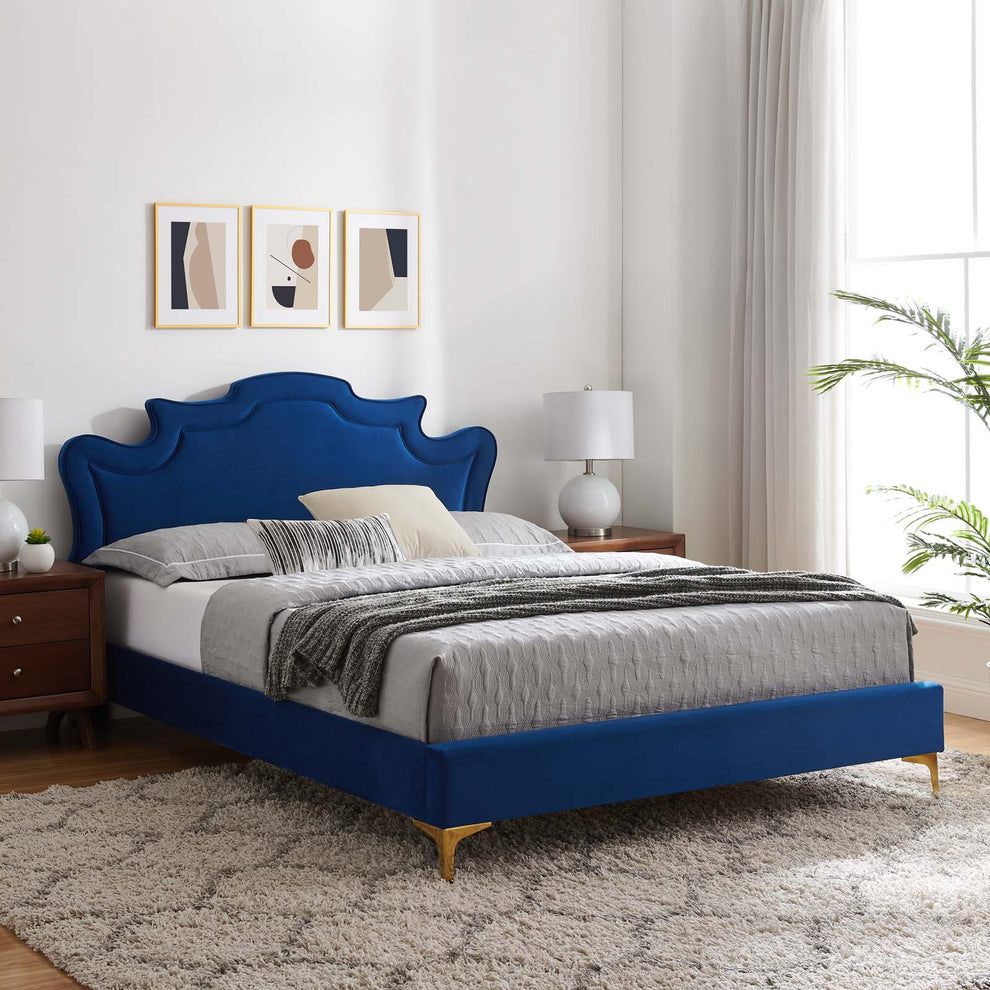 Neena Performance Velvet Twin Bed By Modway - MOD-6790 | Beds | Modishstore - 26