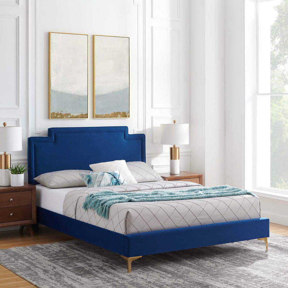 Liva Performance Velvet Twin Bed By Modway - MOD-6791 | Beds | Modishstore - 26