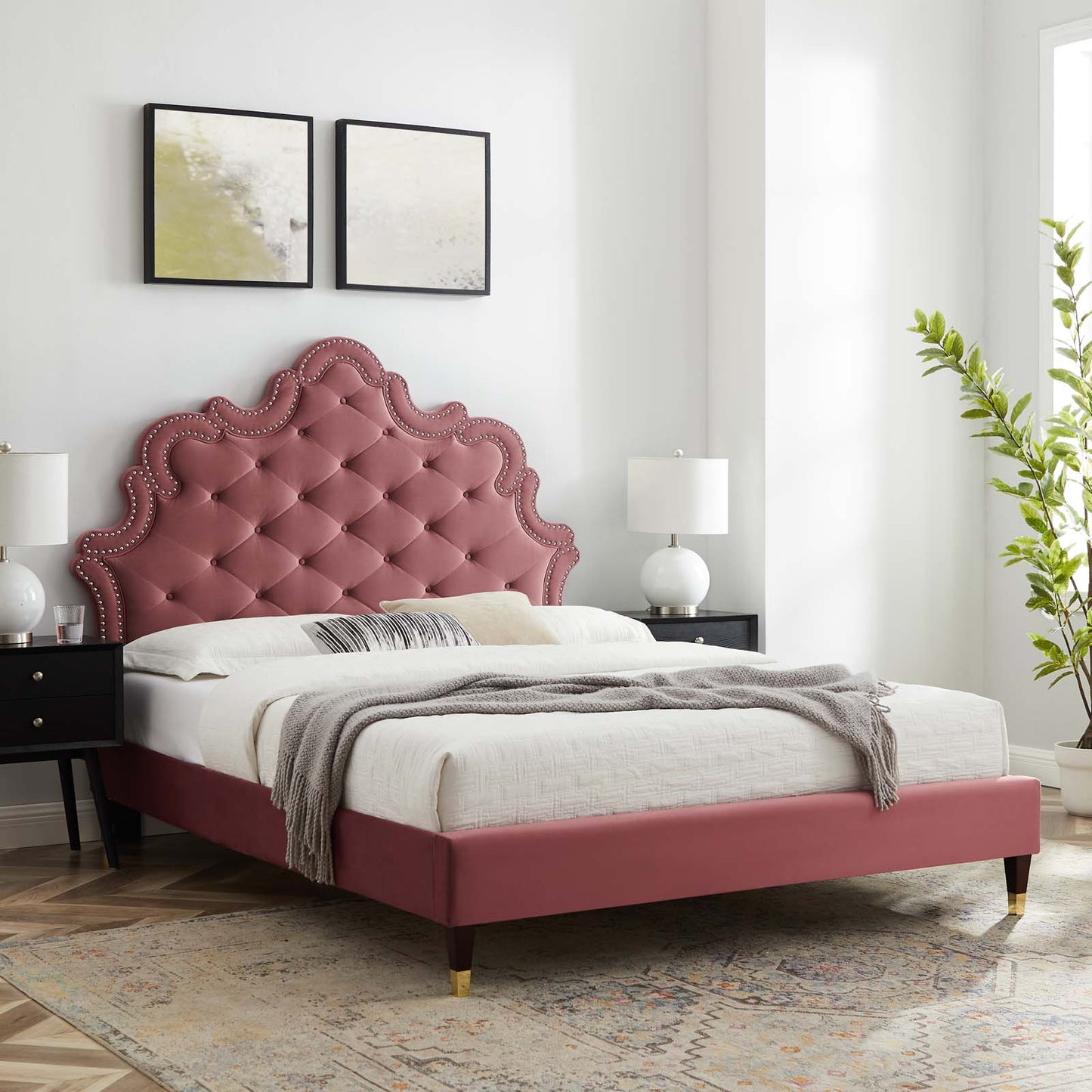 Sasha Button-Tufted Performance Velvet Twin Bed By Modway - MOD-6792 | Beds | Modishstore - 15