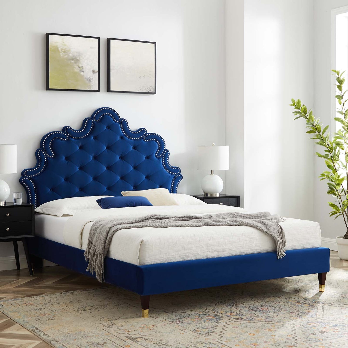 Sasha Button-Tufted Performance Velvet Twin Bed By Modway - MOD-6792 | Beds | Modishstore - 26
