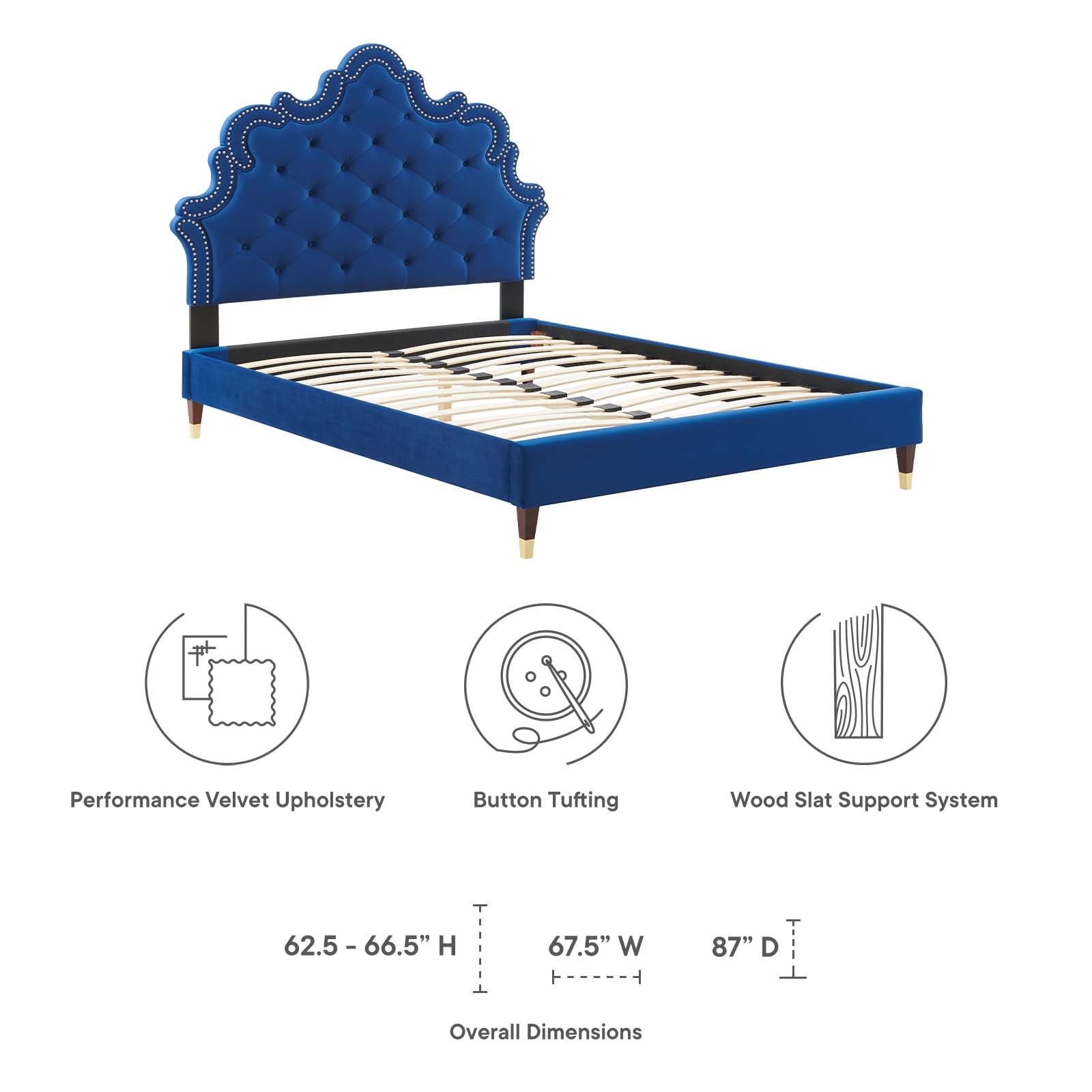 Sasha Button-Tufted Performance Velvet Twin Bed By Modway - MOD-6792 | Beds | Modishstore - 32