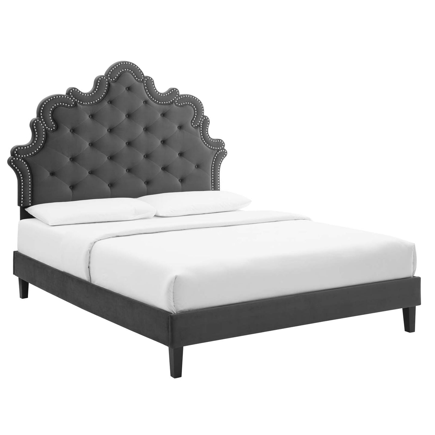 Sasha Button-Tufted Performance Velvet Twin Bed By Modway - MOD-6797 | Beds | Modishstore