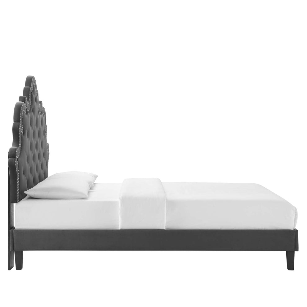 Sasha Button-Tufted Performance Velvet Twin Bed By Modway - MOD-6797 | Beds | Modishstore - 6