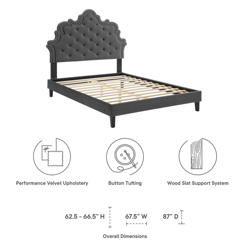 Sasha Button-Tufted Performance Velvet Twin Bed By Modway - MOD-6797 | Beds | Modishstore - 10