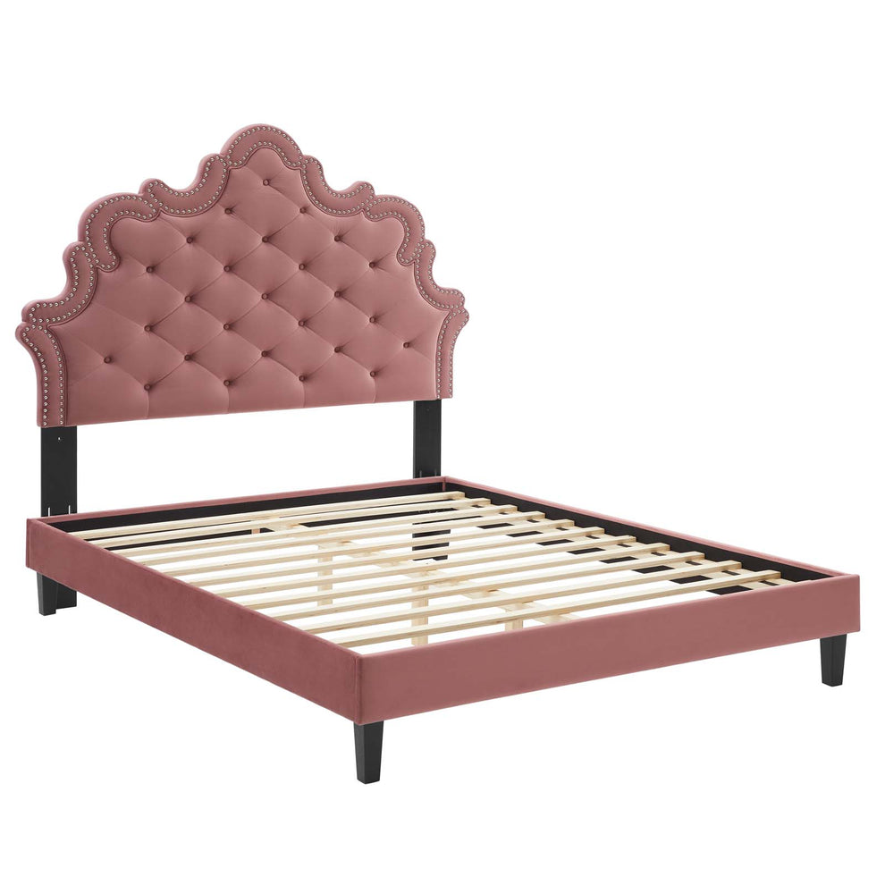 Sasha Button-Tufted Performance Velvet Twin Bed By Modway - MOD-6797 | Beds | Modishstore - 16