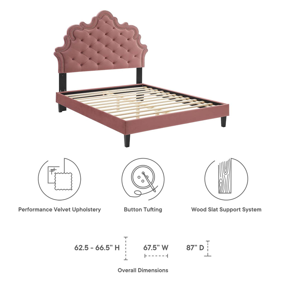 Sasha Button-Tufted Performance Velvet Twin Bed By Modway - MOD-6797 | Beds | Modishstore - 21