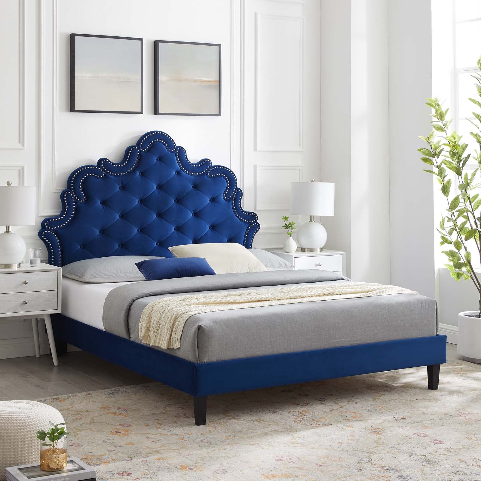 Sasha Button-Tufted Performance Velvet Twin Bed By Modway - MOD-6797 | Beds | Modishstore - 26