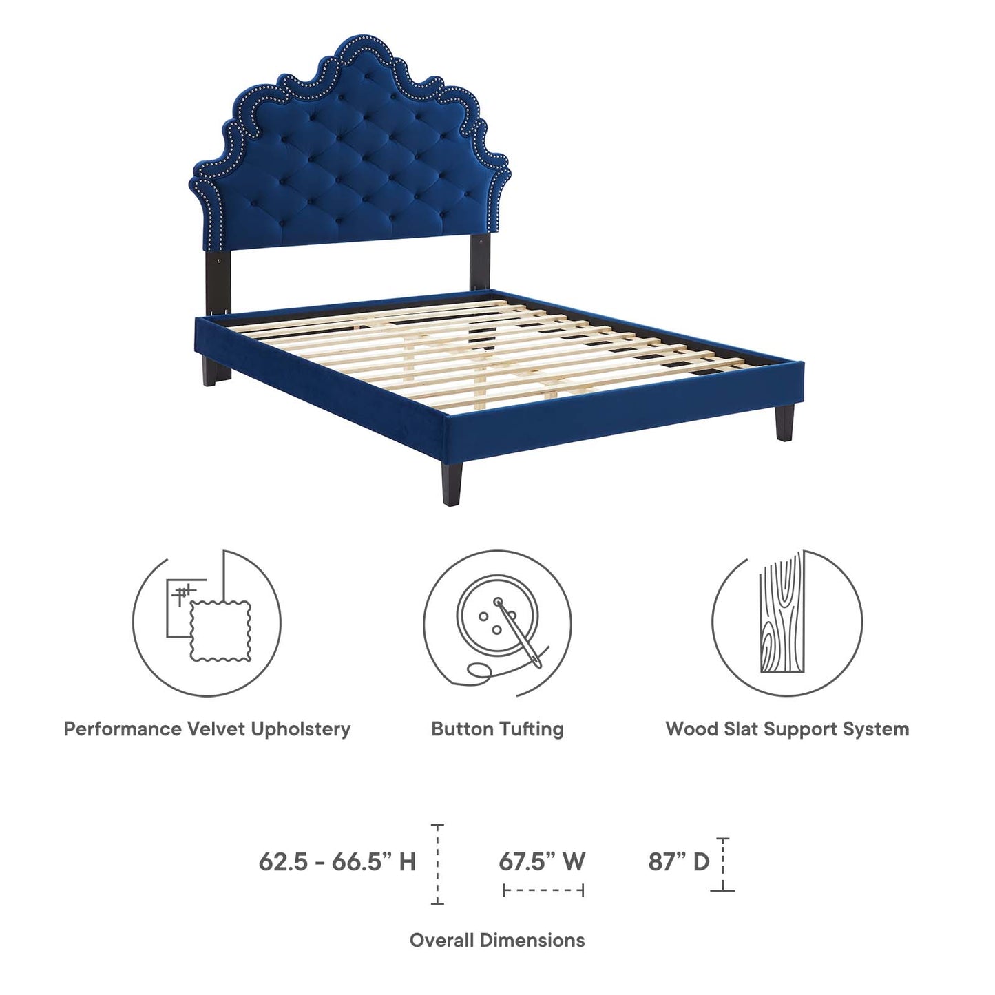 Sasha Button-Tufted Performance Velvet Twin Bed By Modway - MOD-6797 | Beds | Modishstore - 32