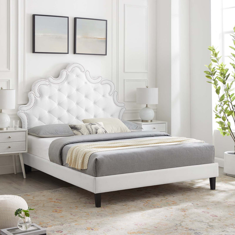 Sasha Button-Tufted Performance Velvet Twin Bed By Modway - MOD-6797 | Beds | Modishstore - 37