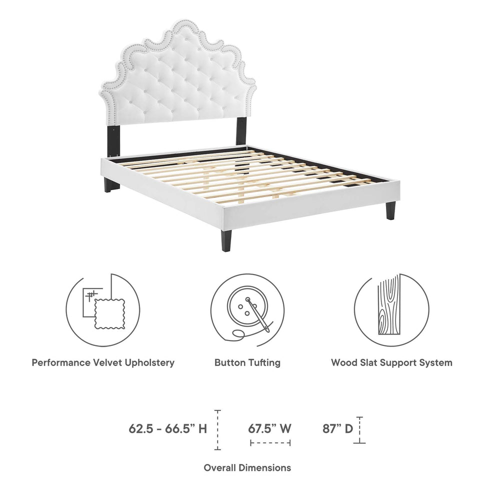 Sasha Button-Tufted Performance Velvet Twin Bed By Modway - MOD-6797 | Beds | Modishstore - 43