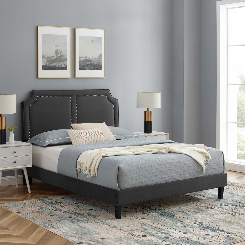 Novi Performance Velvet Twin Bed By Modway - MOD-6798 | Beds | Modishstore - 4
