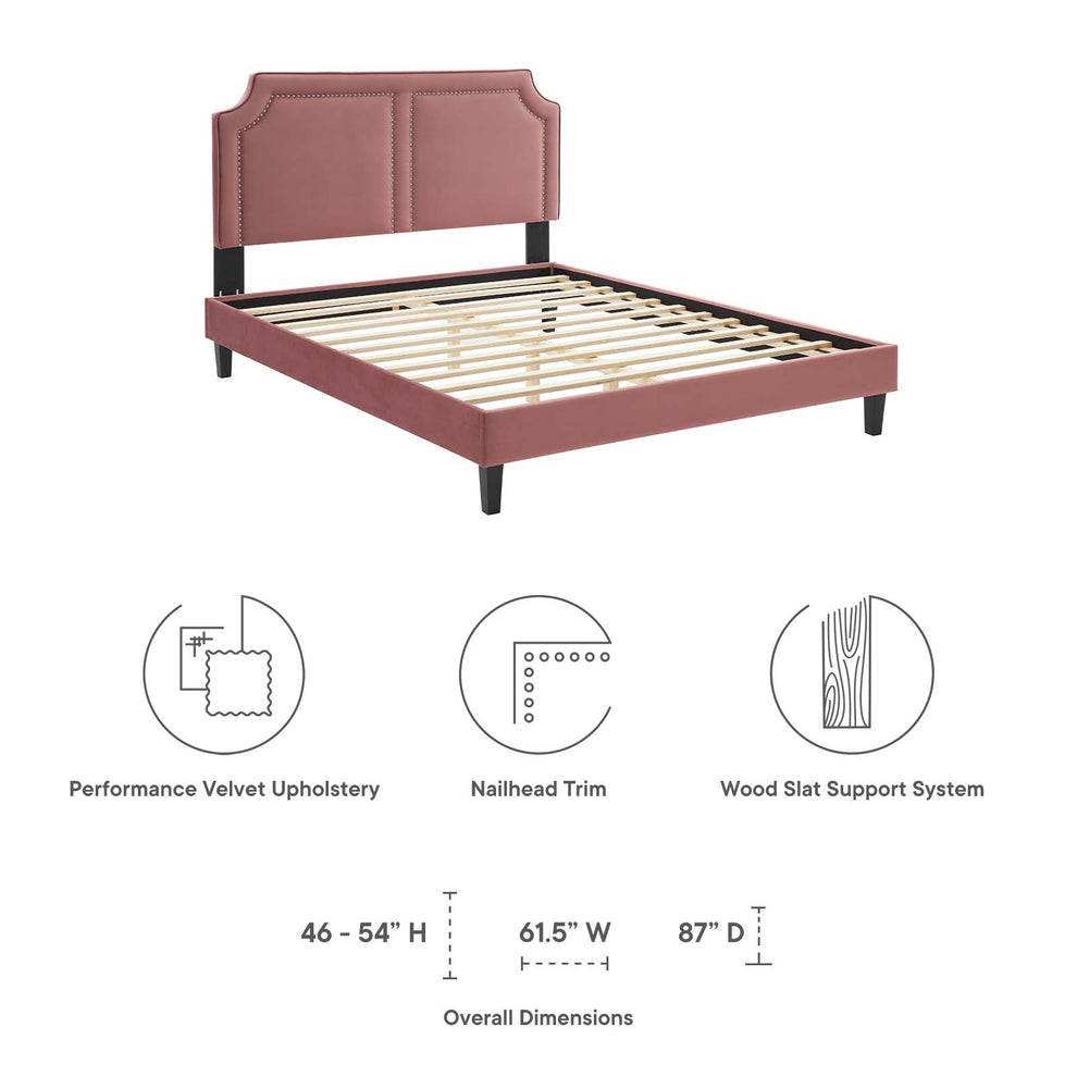 Novi Performance Velvet Twin Bed By Modway - MOD-6798 | Beds | Modishstore - 21