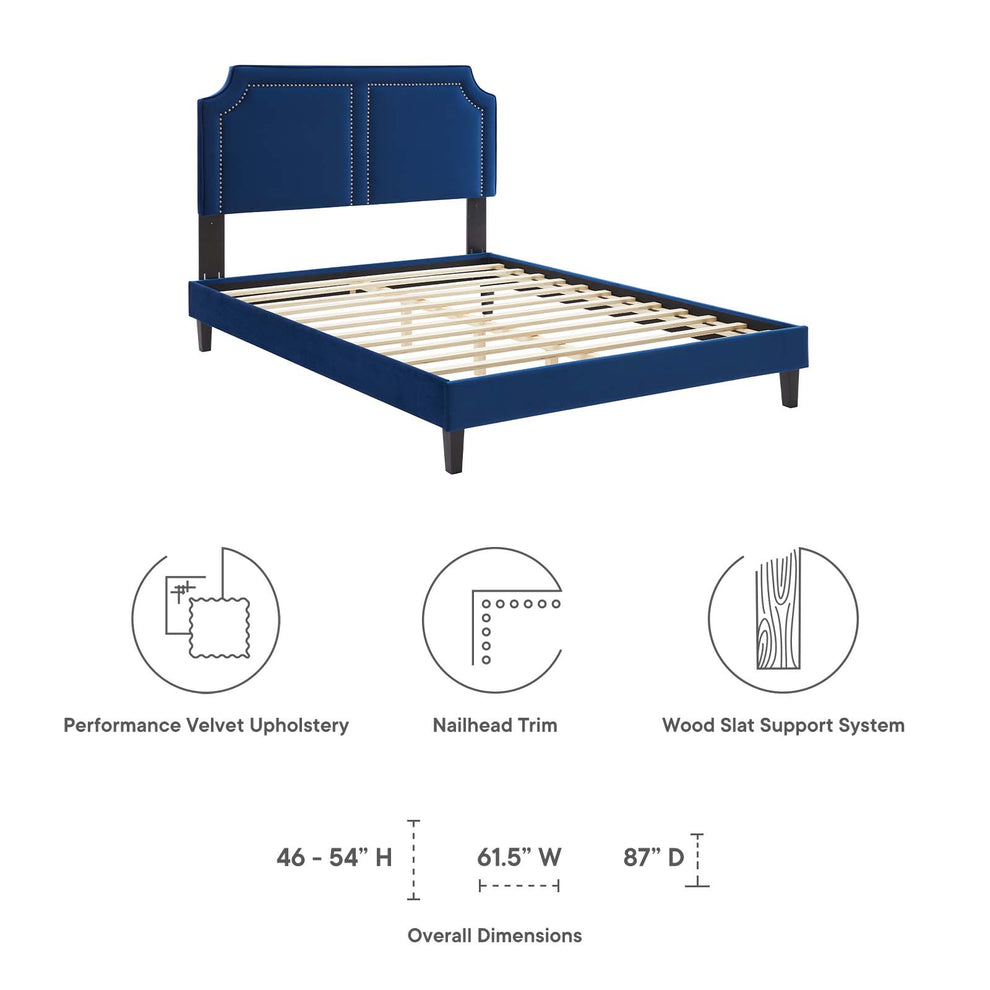 Novi Performance Velvet Twin Bed By Modway - MOD-6798 | Beds | Modishstore - 32