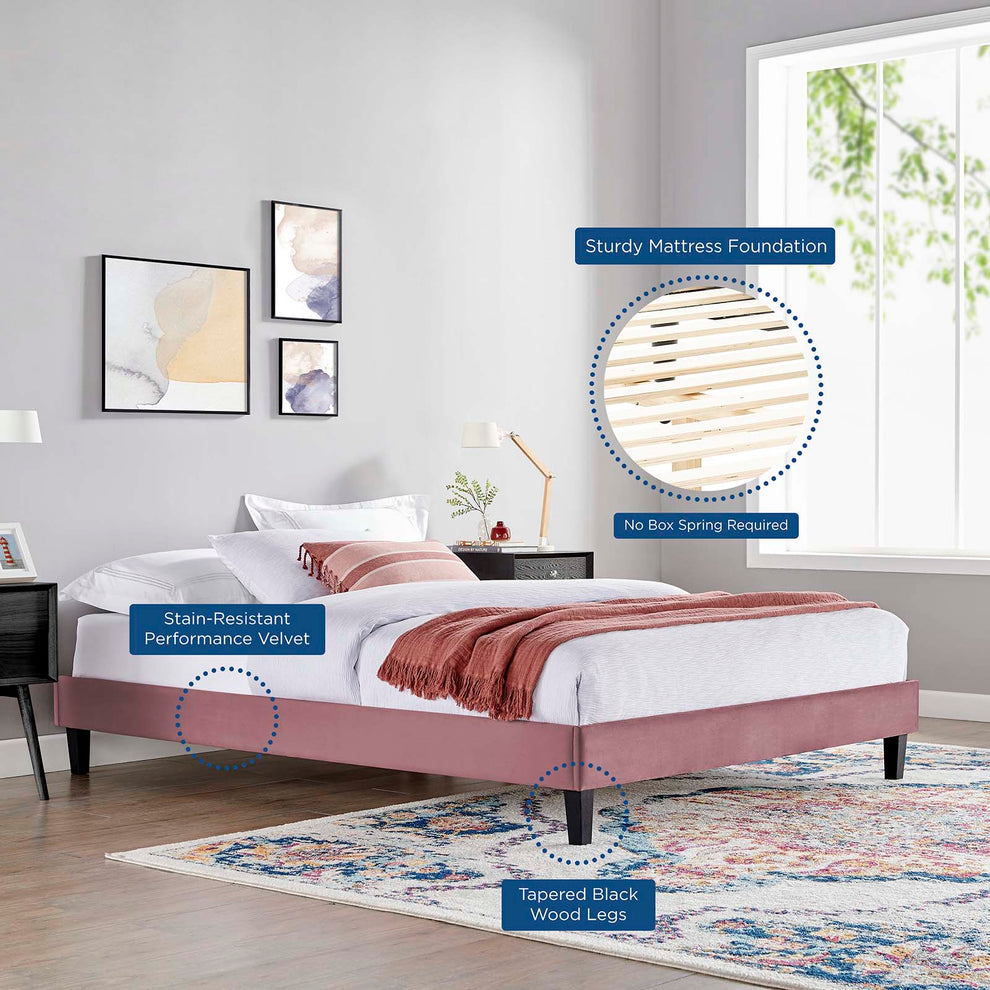 Liva Performance Velvet Twin Bed By Modway - MOD-6801 | Beds | Modishstore - 14