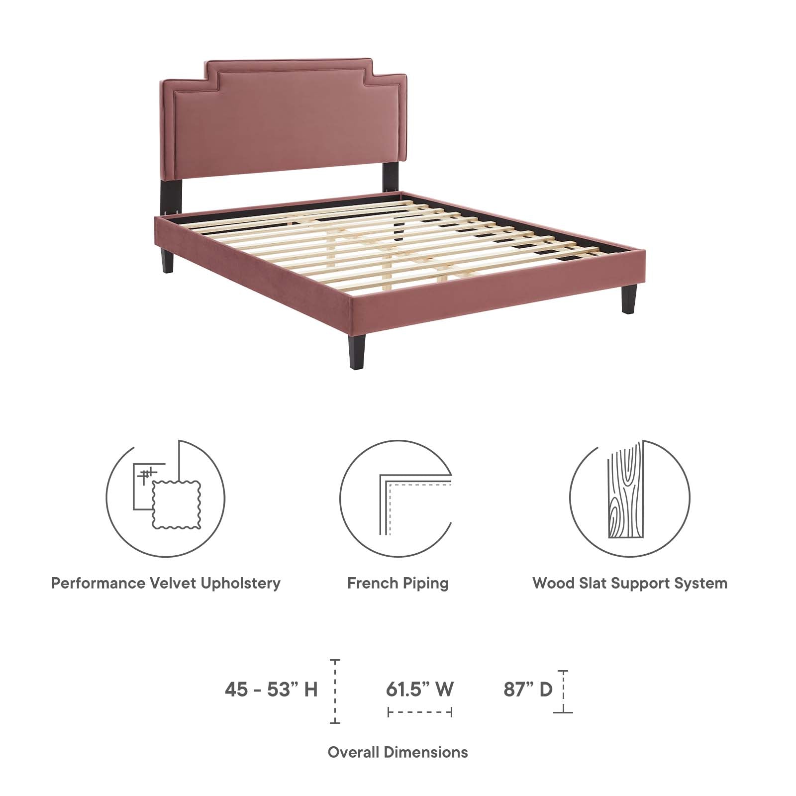 Liva Performance Velvet Twin Bed By Modway - MOD-6801 | Beds | Modishstore - 21