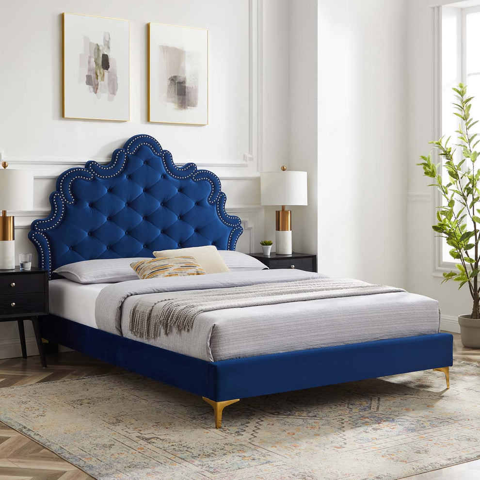 Sasha Button-Tufted Performance Velvet Full Bed By Modway - MOD-6802 | Beds | Modishstore - 15