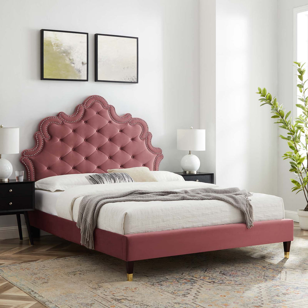 Sasha Button-Tufted Performance Velvet Full Bed By Modway - MOD-6807 | Beds | Modishstore - 15