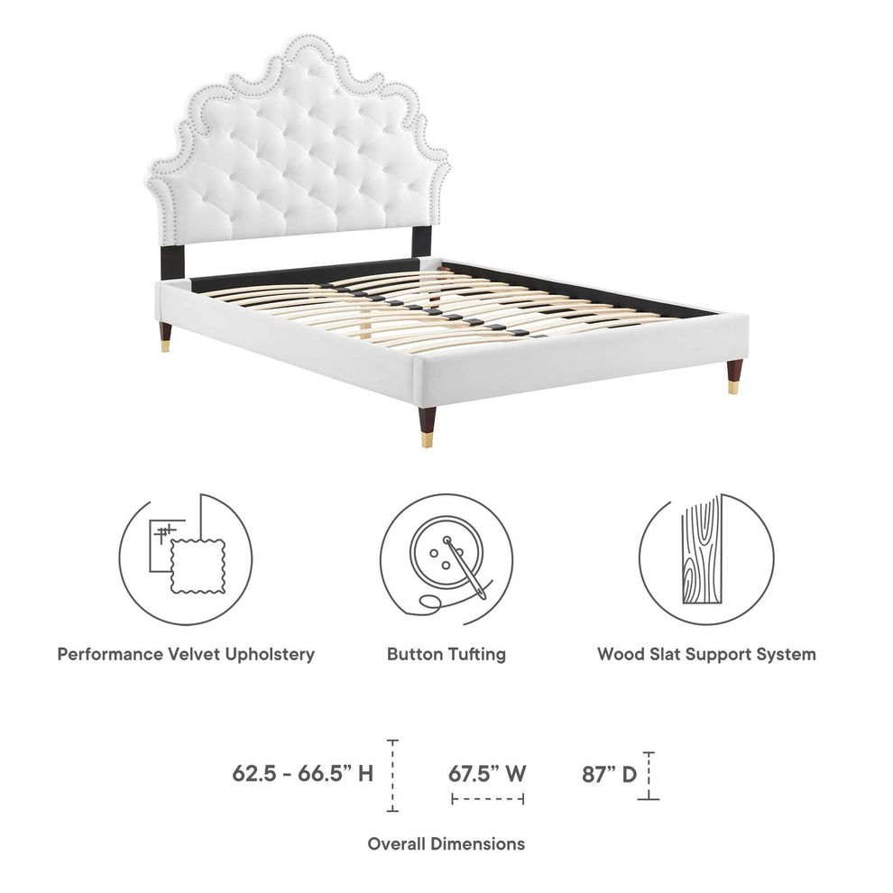 Sasha Button-Tufted Performance Velvet Full Bed By Modway - MOD-6807 | Beds | Modishstore - 43