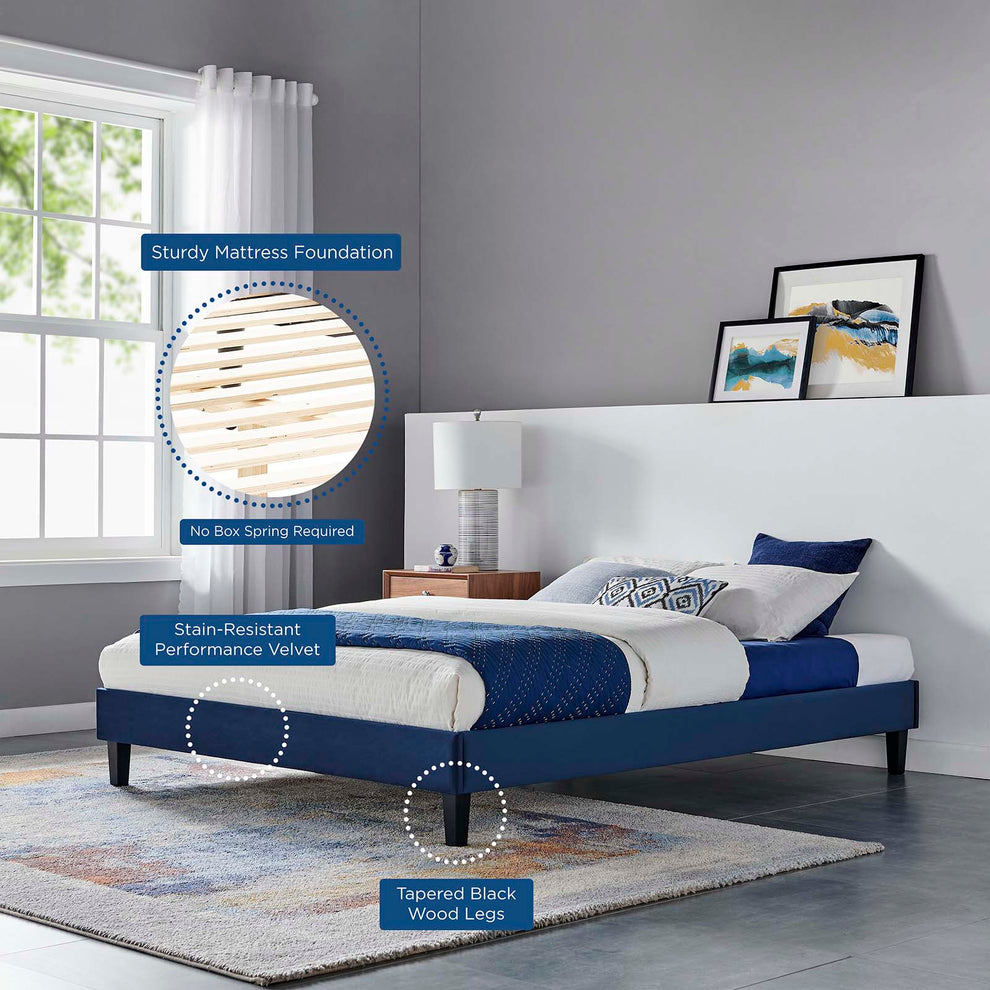 Neena Performance Velvet Full Bed By Modway - MOD-6815 | Beds | Modishstore - 14