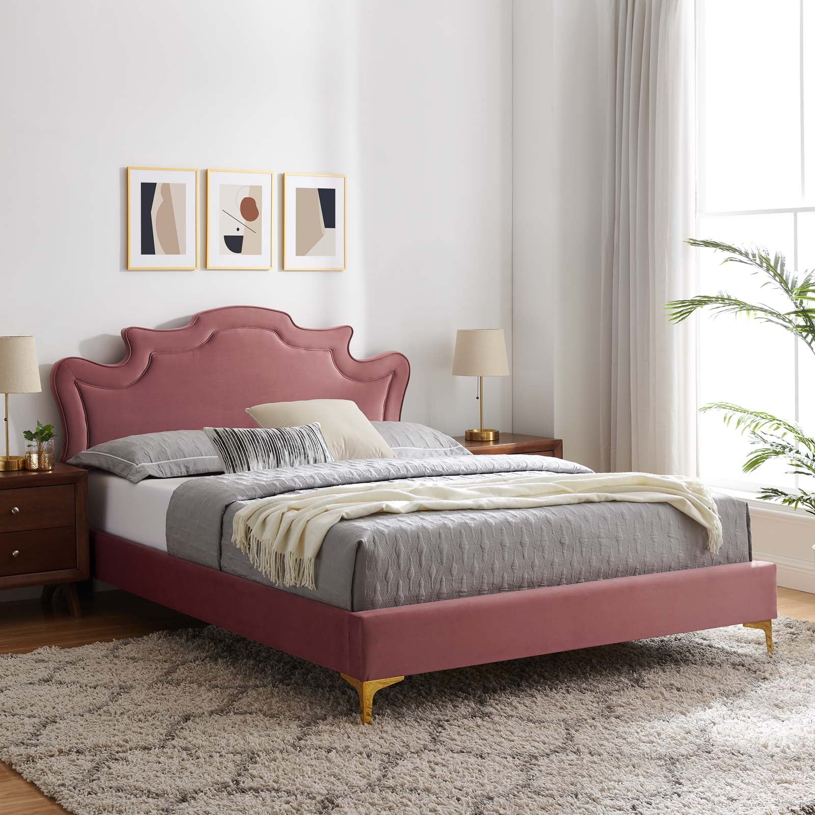Neena Performance Velvet Queen Bed By Modway - MOD-6820 | Beds | Modishstore - 12