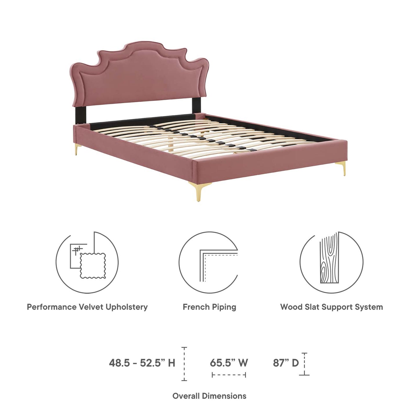 Neena Performance Velvet Queen Bed By Modway - MOD-6820 | Beds | Modishstore - 21