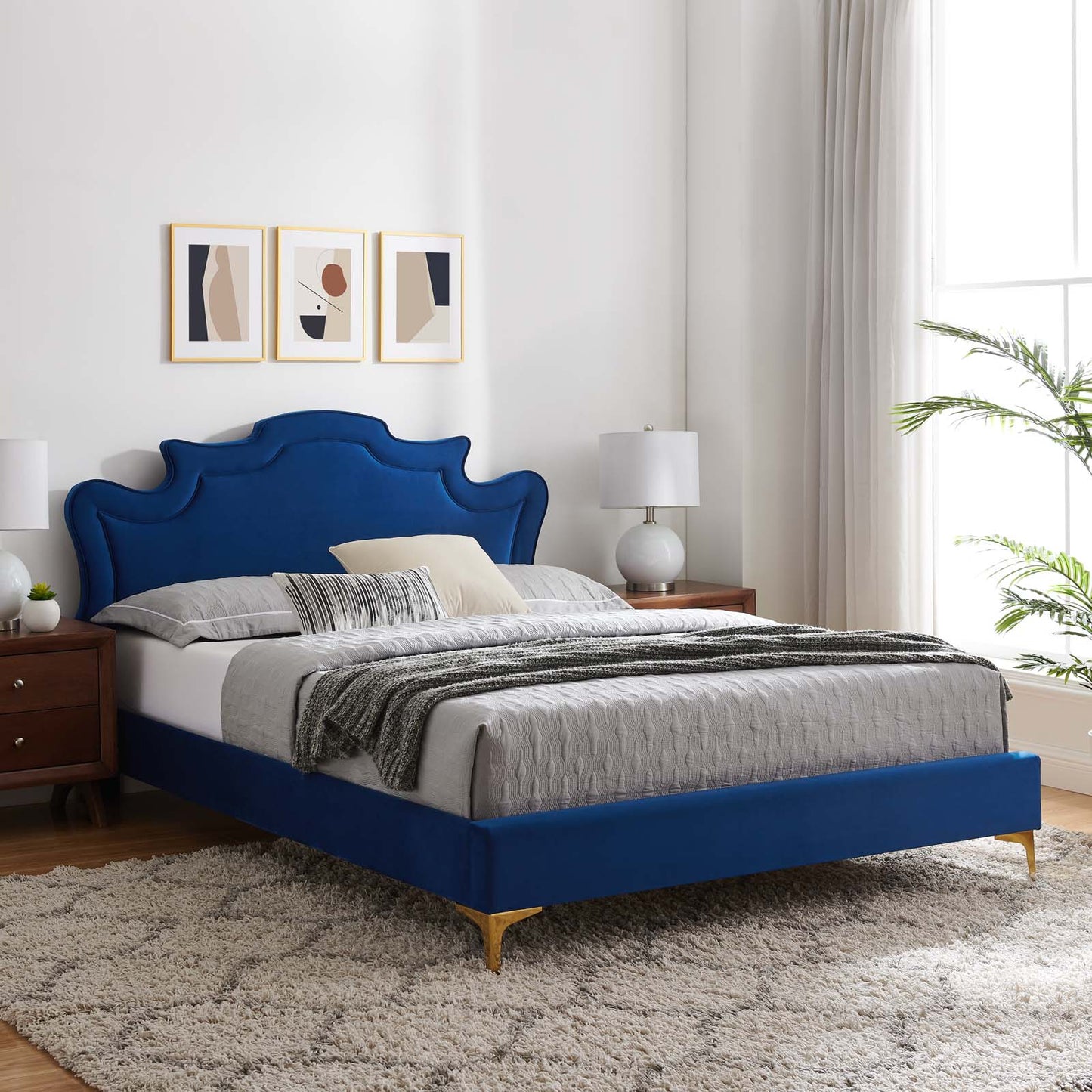 Neena Performance Velvet Queen Bed By Modway - MOD-6820 | Beds | Modishstore - 23