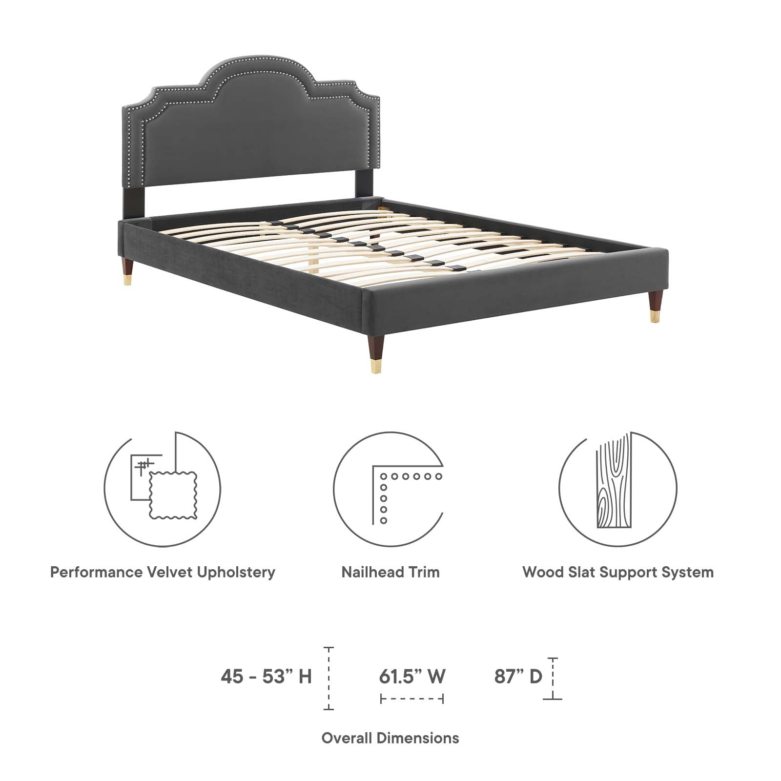 Aviana Performance Velvet Queen Bed By Modway - MOD-6824 | Beds | Modishstore - 10
