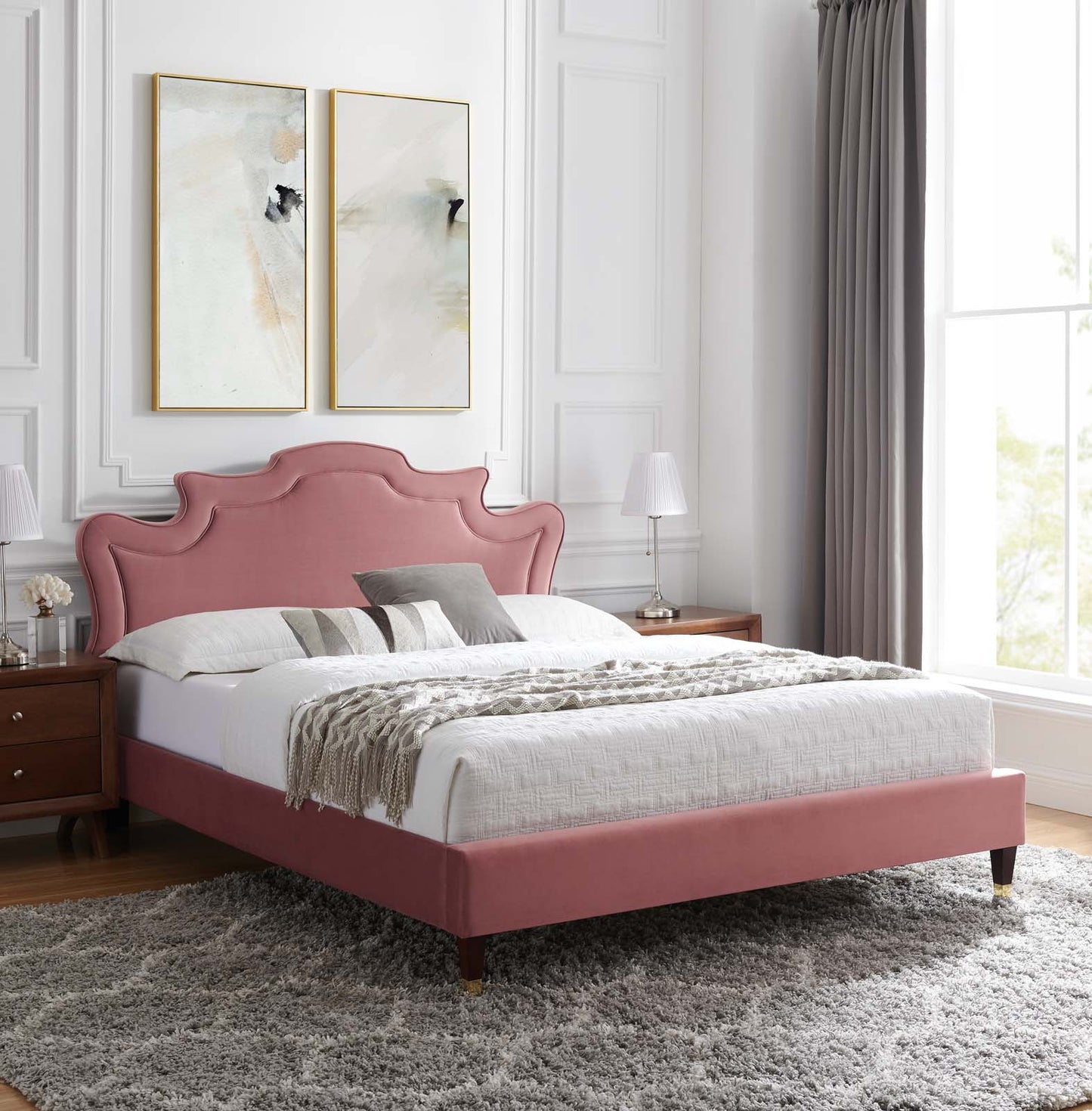 Neena Performance Velvet Queen Bed By Modway - MOD-6825 | Beds | Modishstore - 12